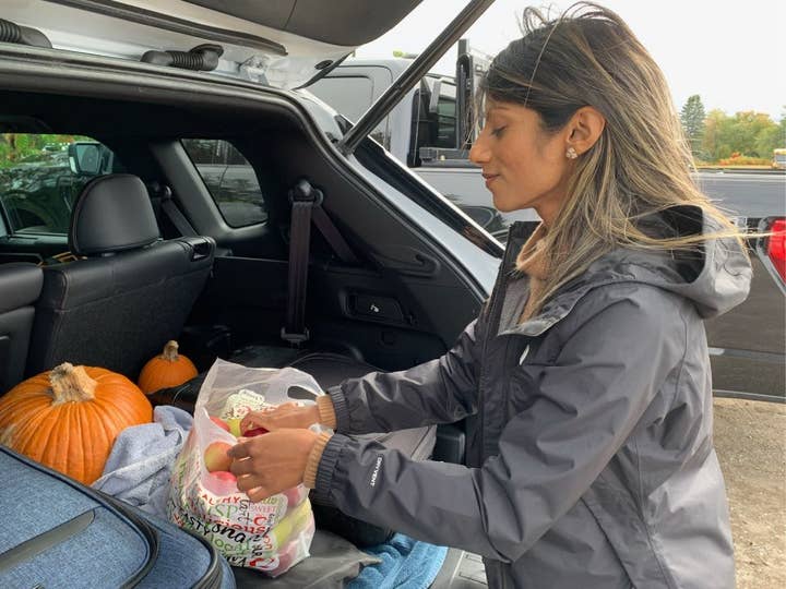 Loading apples into the Outlander PHEV