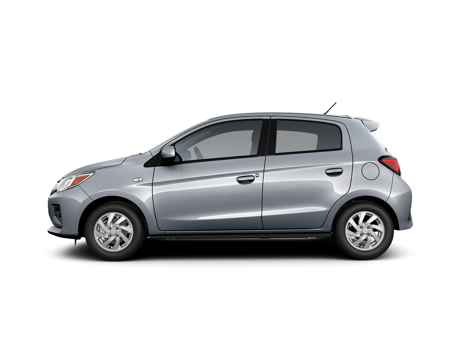 A yellow 2022 Mitsubishi Mirage hatchback