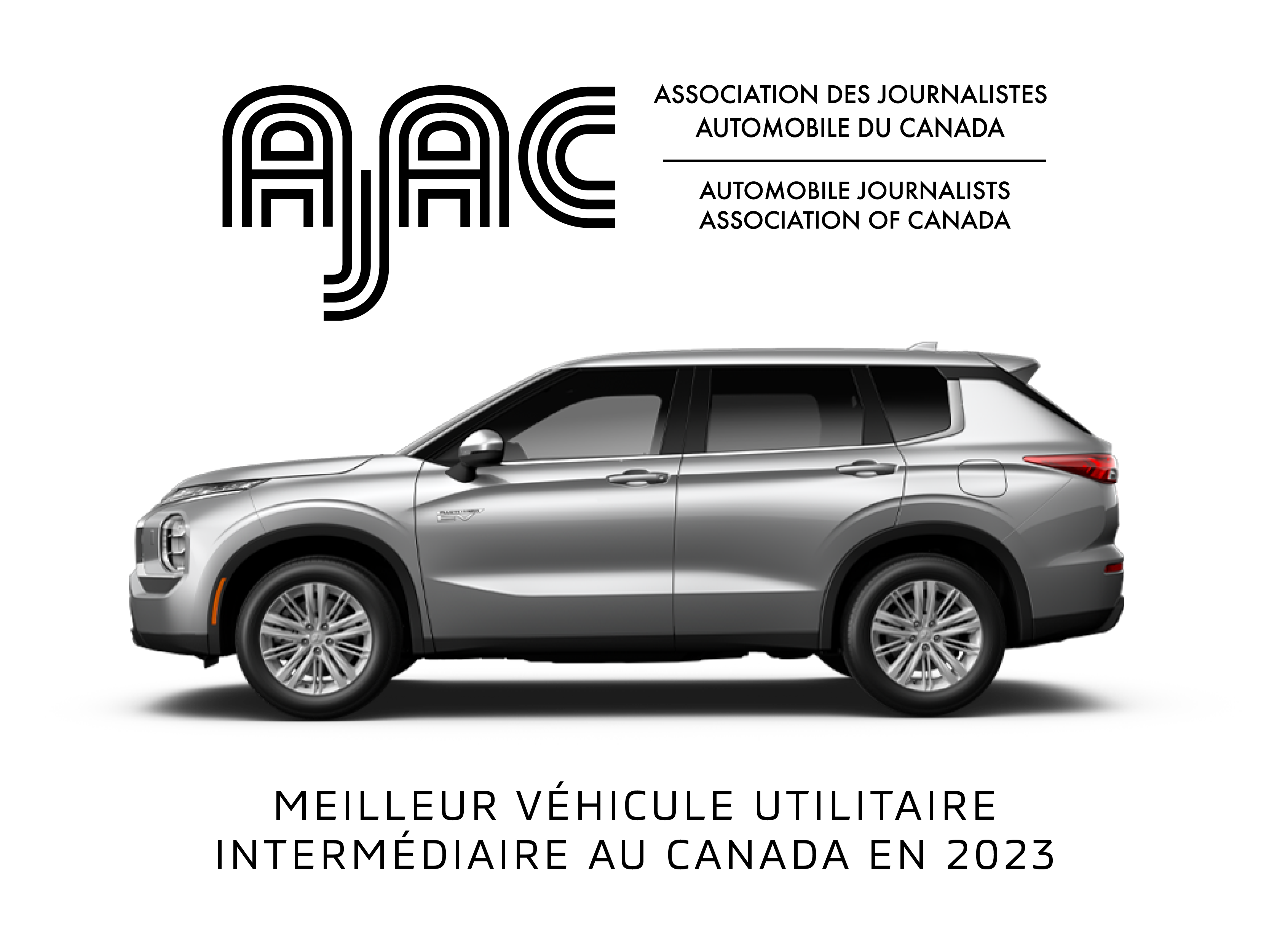 A white 2023 Mitsubishi Outlander PHEV