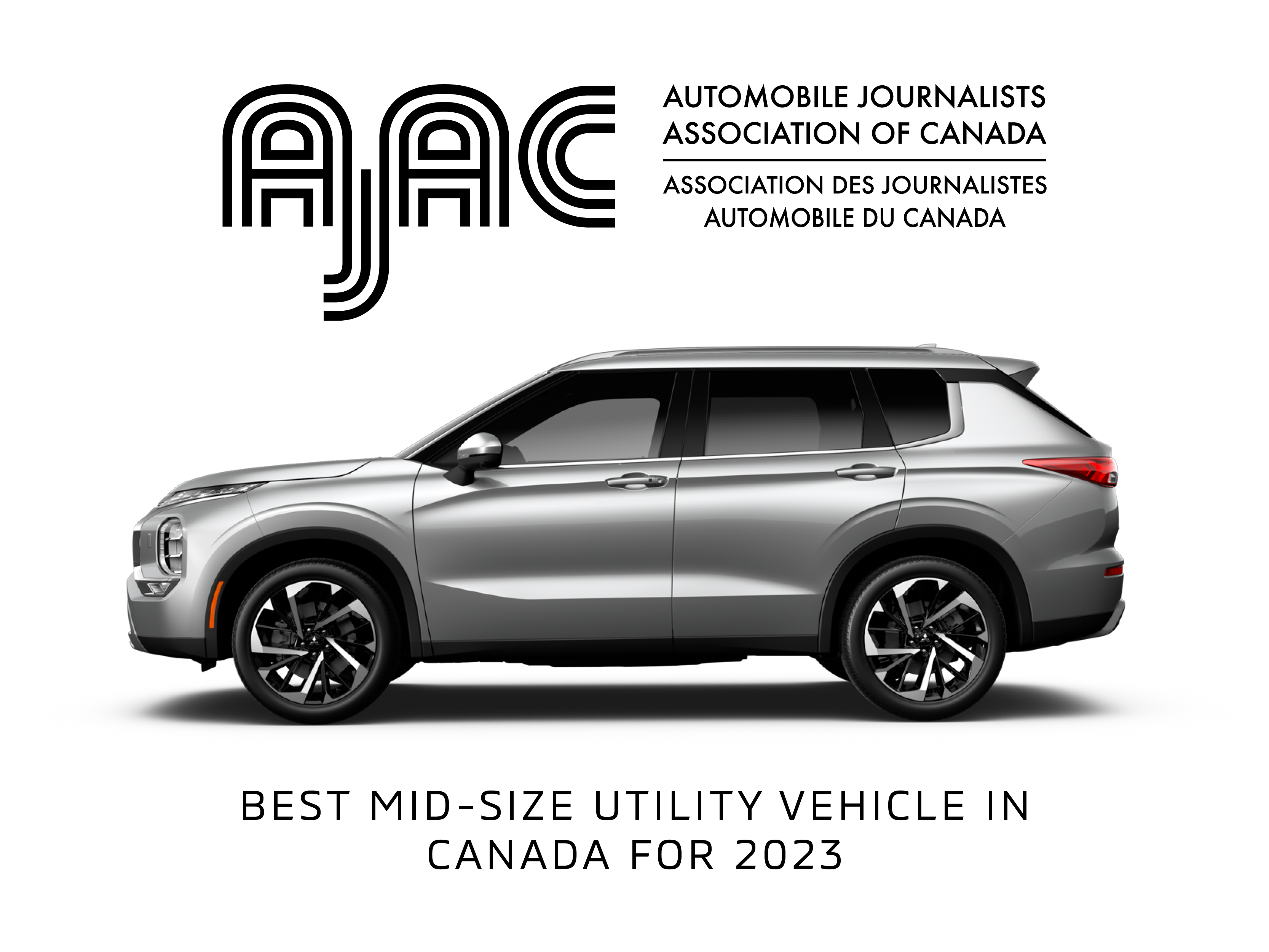 A white 2023 Mitsubishi Outlander SUV