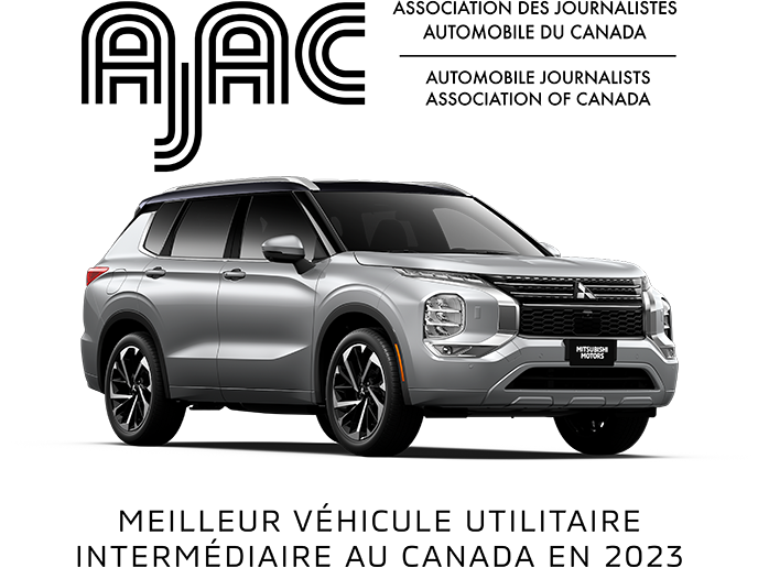 Un Mitsubishi Outlander SUV en blanch