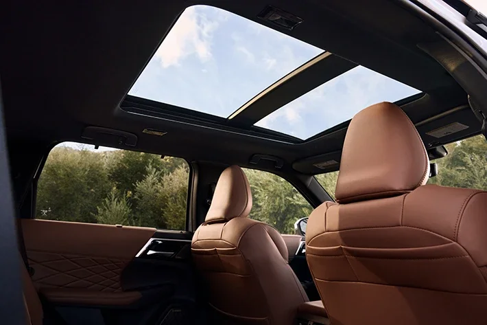 The available panoramic glass sunroof in the Outlander