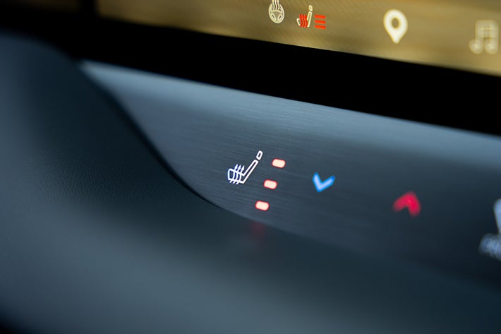 The seat heater controls in the Eclipse Sportback